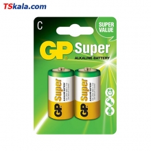 باتری سایز متوسط C سوپر آلکالاین جی پی بسته 2 عددی